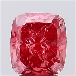 Picture of Lab Created Diamond 3.14 Carats, Cushion with  Cut, Fancy Vivid Pink Color, VS1 Clarity and Certified by IGI