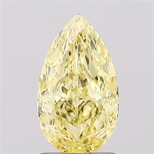 Picture of Lab Created Diamond 1.59 Carats, Pear with  Cut, Fancy Intense Yellow Color, VS2 Clarity and Certified by IGI