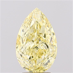 Picture of Lab Created Diamond 2.04 Carats, Pear with  Cut, Fancy Intense Yellow Color, VVS2 Clarity and Certified by IGI
