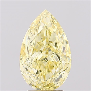 Picture of Lab Created Diamond 2.04 Carats, Pear with  Cut, Fancy Intense Yellow Color, VVS2 Clarity and Certified by IGI