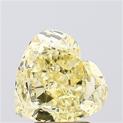 Picture of Lab Created Diamond 3.04 Carats, Heart with  Cut, Fancy Intense Yellow Color, VS1 Clarity and Certified by IGI
