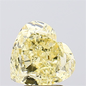 Picture of Lab Created Diamond 3.04 Carats, Heart with  Cut, Fancy Intense Yellow Color, VS1 Clarity and Certified by IGI