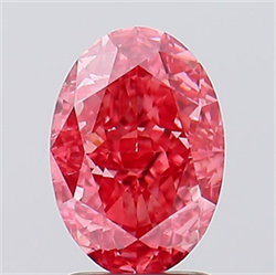 Picture of Lab Created Diamond 2.56 Carats, Oval with  Cut, Fancy Vivid Pink Color, VS1 Clarity and Certified by IGI