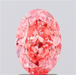 Picture of Lab Created Diamond 2.08 Carats, Oval with  Cut, Fancy Vivid Pink Color, VS1 Clarity and Certified by IGI