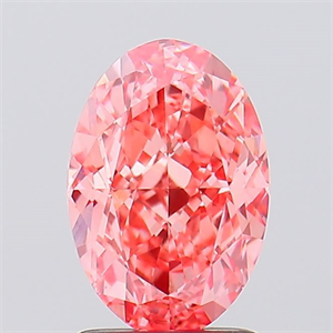 Picture of Lab Created Diamond 2.08 Carats, Oval with  Cut, Fancy Vivid Pink Color, VS1 Clarity and Certified by IGI