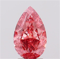 Picture of Lab Created Diamond 2.60 Carats, Pear with  Cut, Fancy Vivid Pink Color, VS2 Clarity and Certified by IGI