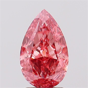 Picture of Lab Created Diamond 2.60 Carats, Pear with  Cut, Fancy Vivid Pink Color, VS2 Clarity and Certified by IGI