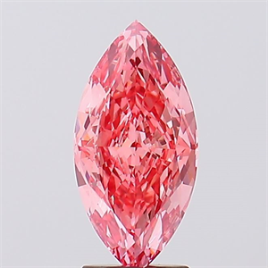 Picture of Lab Created Diamond 3.01 Carats, Marquise with  Cut, Fancy Vivid Pink Color, VS1 Clarity and Certified by IGI