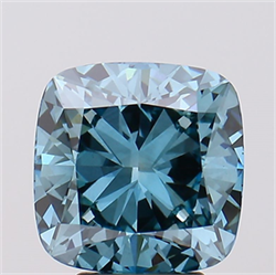 Picture of Lab Created Diamond 4.53 Carats, SQUARE CUSHION with  Cut, Fancy Vivid Blue Color, VS1 Clarity and Certified by IGI