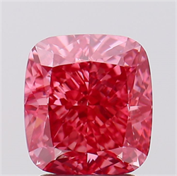 Picture of Lab Created Diamond 3.02 Carats, Cushion with  Cut, Fancy Vivid Pink Color, VS2 Clarity and Certified by IGI