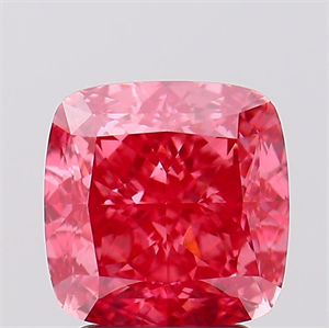 Picture of Lab Created Diamond 3.11 Carats, SQUARE CUSHION with  Cut, Fancy Vivid Pink Color, VVS2 Clarity and Certified by IGI