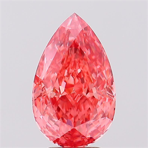 Picture of Lab Created Diamond 3.20 Carats, Pear with  Cut, Fancy Vivid Pink Color, VS2 Clarity and Certified by IGI
