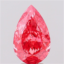 Picture of Lab Created Diamond 3.04 Carats, Pear with  Cut, Fancy Vivid Pink Color, VVS2 Clarity and Certified by IGI