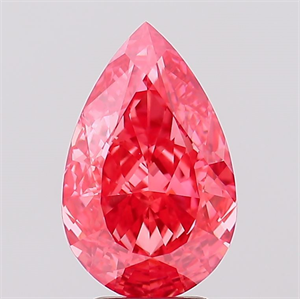 Picture of Lab Created Diamond 3.04 Carats, Pear with  Cut, Fancy Vivid Pink Color, VVS2 Clarity and Certified by IGI