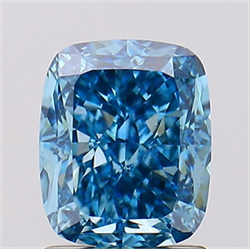Picture of Lab Created Diamond 1.59 Carats, Cushion with  Cut, Fancy Vivid Blue Color, VS2 Clarity and Certified by IGI