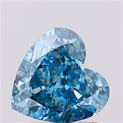 Picture of Lab Created Diamond 1.62 Carats, Heart with  Cut, Fancy Vivid Blue Color, VVS2 Clarity and Certified by IGI