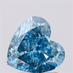 Picture of Lab Created Diamond 1.62 Carats, Heart with  Cut, Fancy Vivid Blue Color, VVS2 Clarity and Certified by IGI