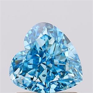 Picture of Lab Created Diamond 1.10 Carats, Heart with  Cut, Fancy Vivid Blue Color, VS1 Clarity and Certified by IGI