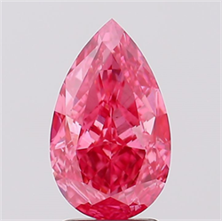 Picture of Lab Created Diamond 2.04 Carats, Pear with  Cut, Fancy Vivid Pink Color, VS2 Clarity and Certified by IGI