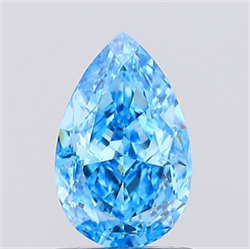 Picture of Lab Created Diamond 1.08 Carats, Pear with  Cut, Fancy Vivid Blue Color, VVS2 Clarity and Certified by IGI