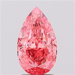 Picture of Lab Created Diamond 1.61 Carats, Pear with  Cut, Fancy Vivid Pink Color, VVS2 Clarity and Certified by IGI