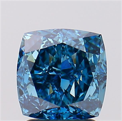 Picture of Lab Created Diamond 2.61 Carats, SQUARE CUSHION with  Cut, Fancy Vivid Blue Color, VS1 Clarity and Certified by IGI
