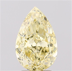 Picture of Lab Created Diamond 1.80 Carats, Pear with  Cut, Fancy Intense Yellow Color, VS1 Clarity and Certified by IGI
