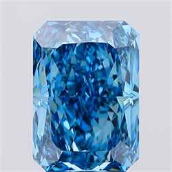 Picture of Lab Created Diamond 2.59 Carats, Radiant with  Cut, Fancy Vivid Blue Color, VS1 Clarity and Certified by IGI