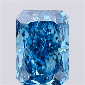 Picture of Lab Created Diamond 2.59 Carats, Radiant with  Cut, Fancy Vivid Blue Color, VS1 Clarity and Certified by IGI