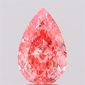 Picture of Lab Created Diamond 2.53 Carats, Pear with  Cut, Fancy Vivid Pink Color, VS1 Clarity and Certified by IGI