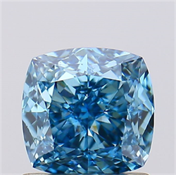 Picture of Lab Created Diamond 1.04 Carats, SQUARE CUSHION with  Cut, Fancy Vivid Blue Color, VS1 Clarity and Certified by IGI