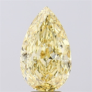 Picture of Lab Created Diamond 5.04 Carats, Pear with  Cut, Fancy Intense Yellow Color, VS2 Clarity and Certified by IGI