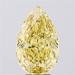 Picture of Lab Created Diamond 6.68 Carats, Pear with  Cut, Fancy Vivid Yellow Color, VS1 Clarity and Certified by IGI