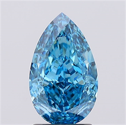 Picture of Lab Created Diamond 2.03 Carats, Pear with  Cut, Fancy Vivid Blue Color, VS1 Clarity and Certified by IGI