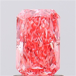 Picture of Lab Created Diamond 1.00 Carats, Radiant with  Cut, Fancy Vivid Pink Color, VS2 Clarity and Certified by IGI