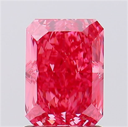 Picture of Lab Created Diamond 1.40 Carats, Radiant with  Cut, Fancy Vivid Pink Color, VVS2 Clarity and Certified by IGI