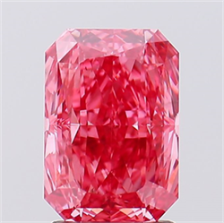 Picture of Lab Created Diamond 2.02 Carats, Radiant with  Cut, Fancy Vivid Pink Color, VS2 Clarity and Certified by IGI