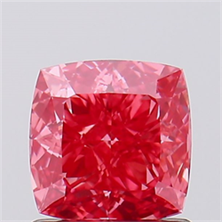 Picture of Lab Created Diamond 1.10 Carats, SQUARE CUSHION with  Cut, Fancy Vivid Pink Color, VVS2 Clarity and Certified by IGI