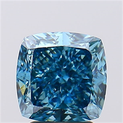 Picture of Lab Created Diamond 3.03 Carats, SQUARE CUSHION with  Cut, Fancy Vivid Blue Color, VS1 Clarity and Certified by IGI