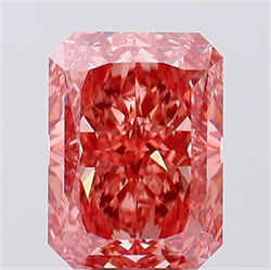 Picture of Lab Created Diamond 9.11 Carats, Radiant with  Cut, Fancy Vivid Pink Color, VS1 Clarity and Certified by IGI