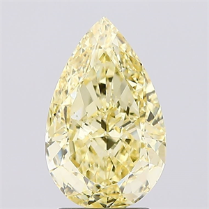 Picture of Lab Created Diamond 2.62 Carats, Pear with  Cut, Fancy Intense Yellow Color, VVS2 Clarity and Certified by IGI