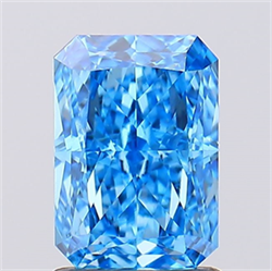 Picture of Lab Created Diamond 1.54 Carats, Radiant with  Cut, Fancy Vivid Blue Color, VS1 Clarity and Certified by IGI