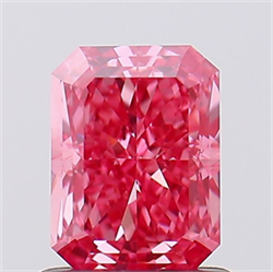 Picture of Lab Created Diamond 1.07 Carats, Radiant with  Cut, Fancy Vivid Pink Color, VVS2 Clarity and Certified by IGI