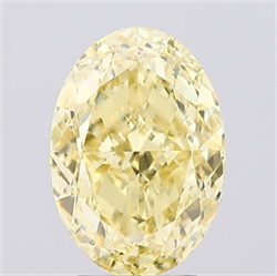 Picture of Lab Created Diamond 3.29 Carats, Oval with  Cut, Fancy Intense Yellow Color, VS1 Clarity and Certified by IGI