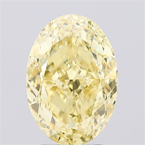 Picture of Lab Created Diamond 3.29 Carats, Oval with  Cut, Fancy Intense Yellow Color, VS1 Clarity and Certified by IGI