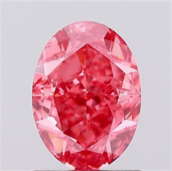Picture of Lab Created Diamond 1.10 Carats, Oval with  Cut, Fancy Vivid Pink Color, VVS2 Clarity and Certified by IGI