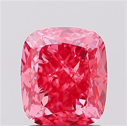 Picture of Lab Created Diamond 1.90 Carats, Cushion with  Cut, Fancy Vivid Pink Color, VVS2 Clarity and Certified by IGI