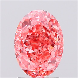 Picture of Lab Created Diamond 2.09 Carats, Oval with  Cut, Fancy Vivid Pink Color, VS1 Clarity and Certified by IGI