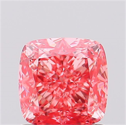 Picture of Lab Created Diamond 1.09 Carats, SQUARE CUSHION with  Cut, Fancy Vivid Pink Color, VS1 Clarity and Certified by IGI