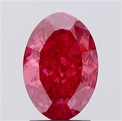 Picture of Lab Created Diamond 2.52 Carats, Oval with  Cut, Fancy Vivid Pink Color, VS1 Clarity and Certified by IGI